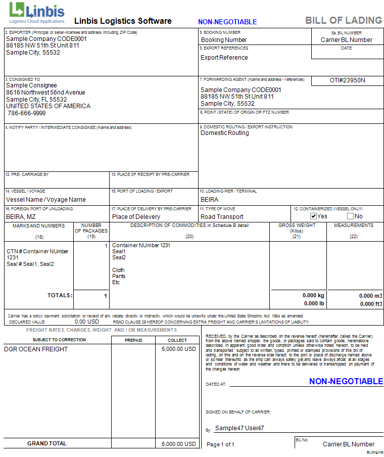 case study on bill of lading